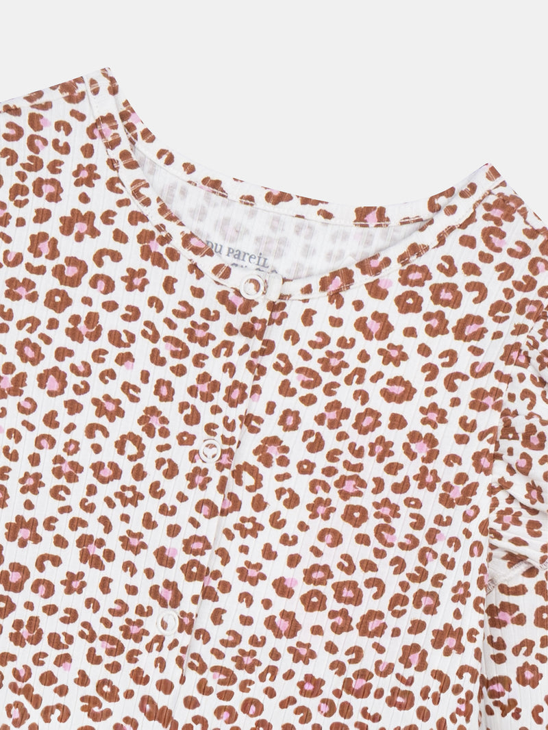 Leopardblumenbedruckte Babystrampler für Mädchen