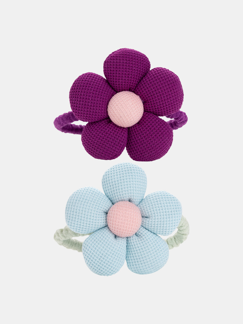 Lot de 2 élastiques fleurs pour fille