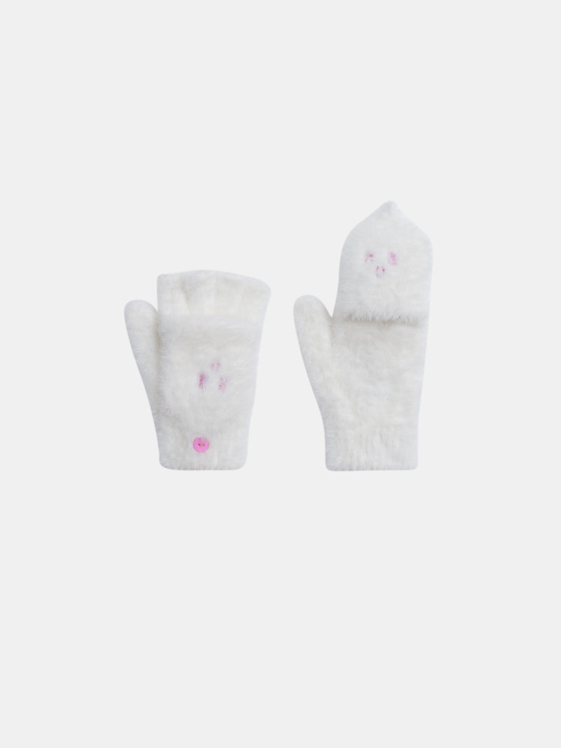 Ecru Handschuhe für Mädchen