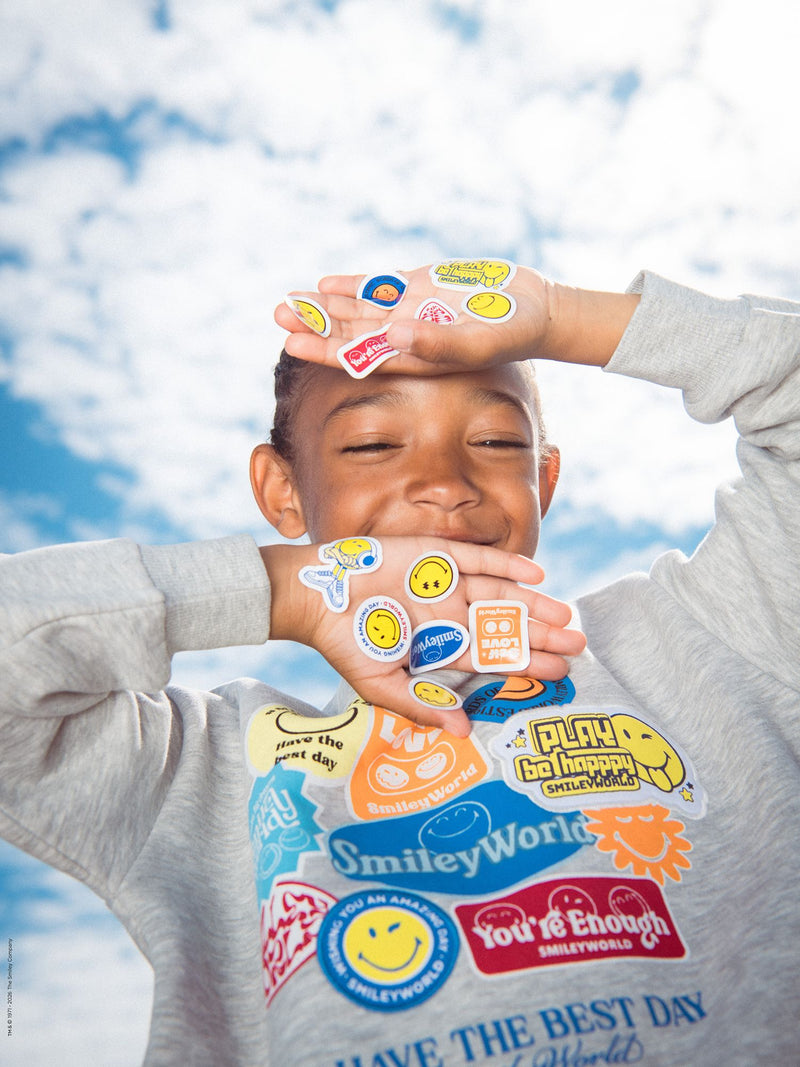 Grau-Chiné-Sweatshirt mit SMILEYWORLD-Druck für Jungen