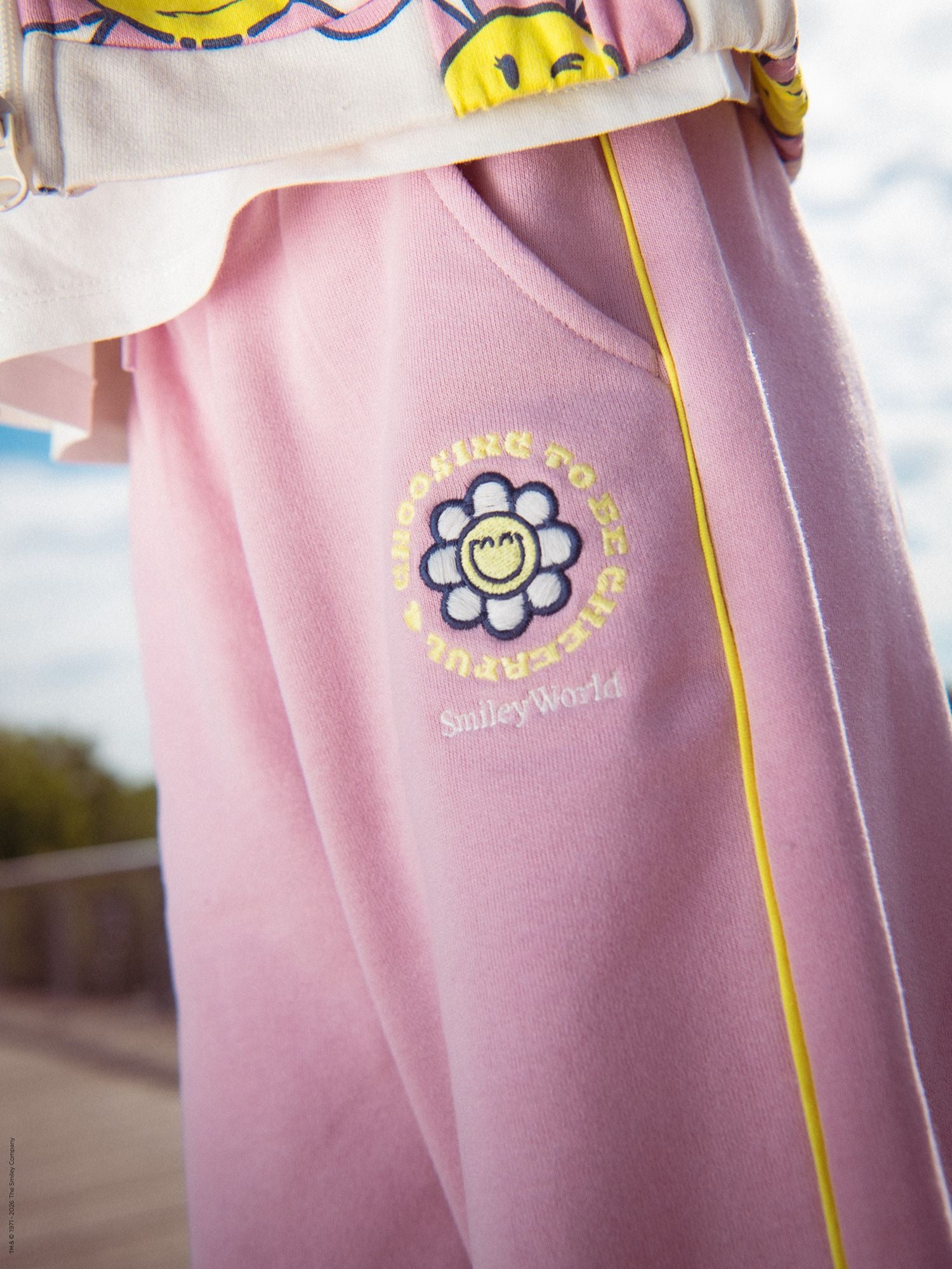 Jogging rose à imprimé SMILEYWORLD fleur pour fille