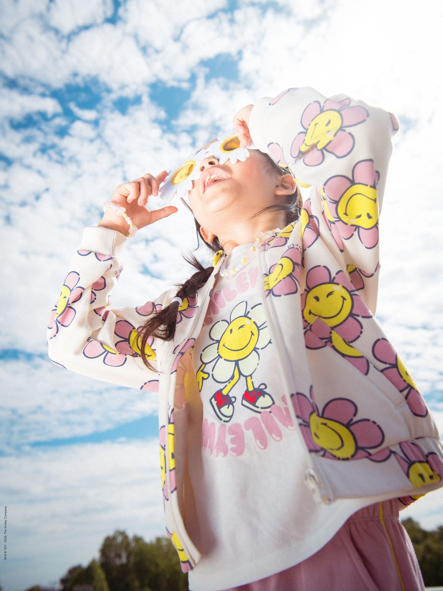 Sweat imprimé SMILEYWORLD fleurs pour fille