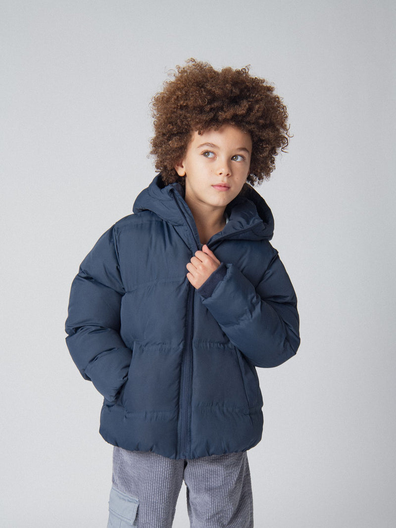 Marine Daunenjacke mit Kapuze für Jungen