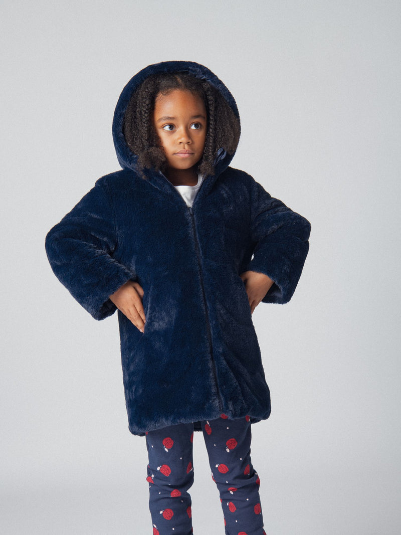 Umkehrbare Parka mit Äpfelprint für Mädchen