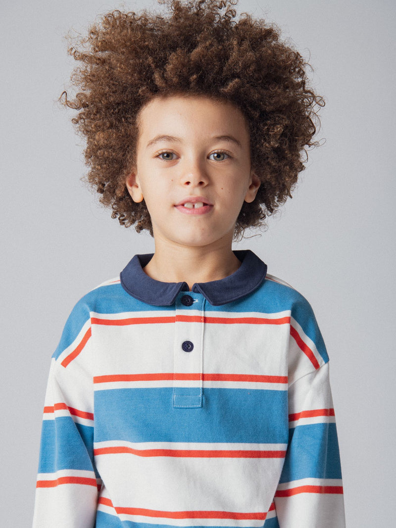Polo manches longues à rayures pour garçon