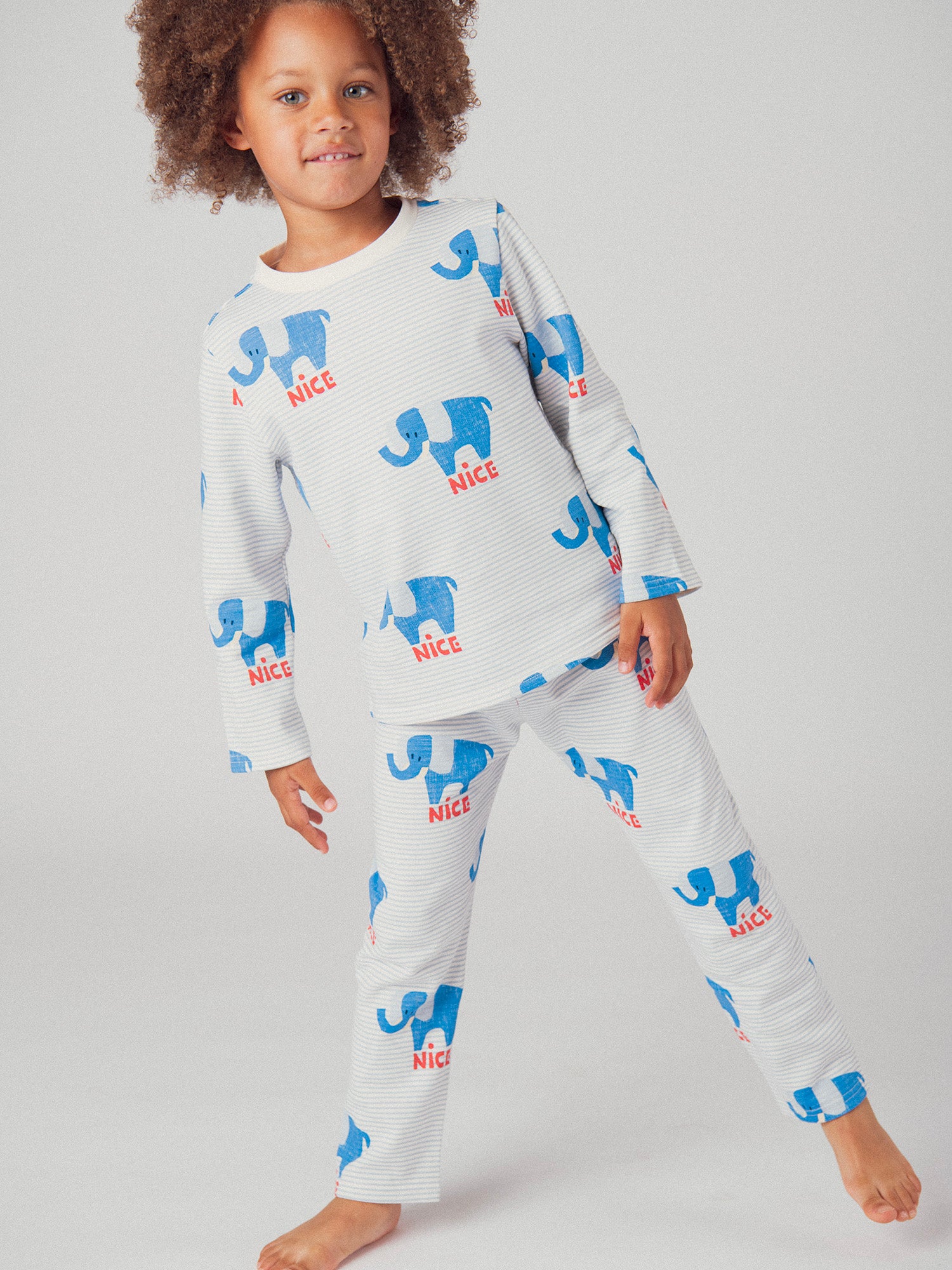 2-teiliges gestreiftes und Elefanten-Pyjama "NICE" für Jungen