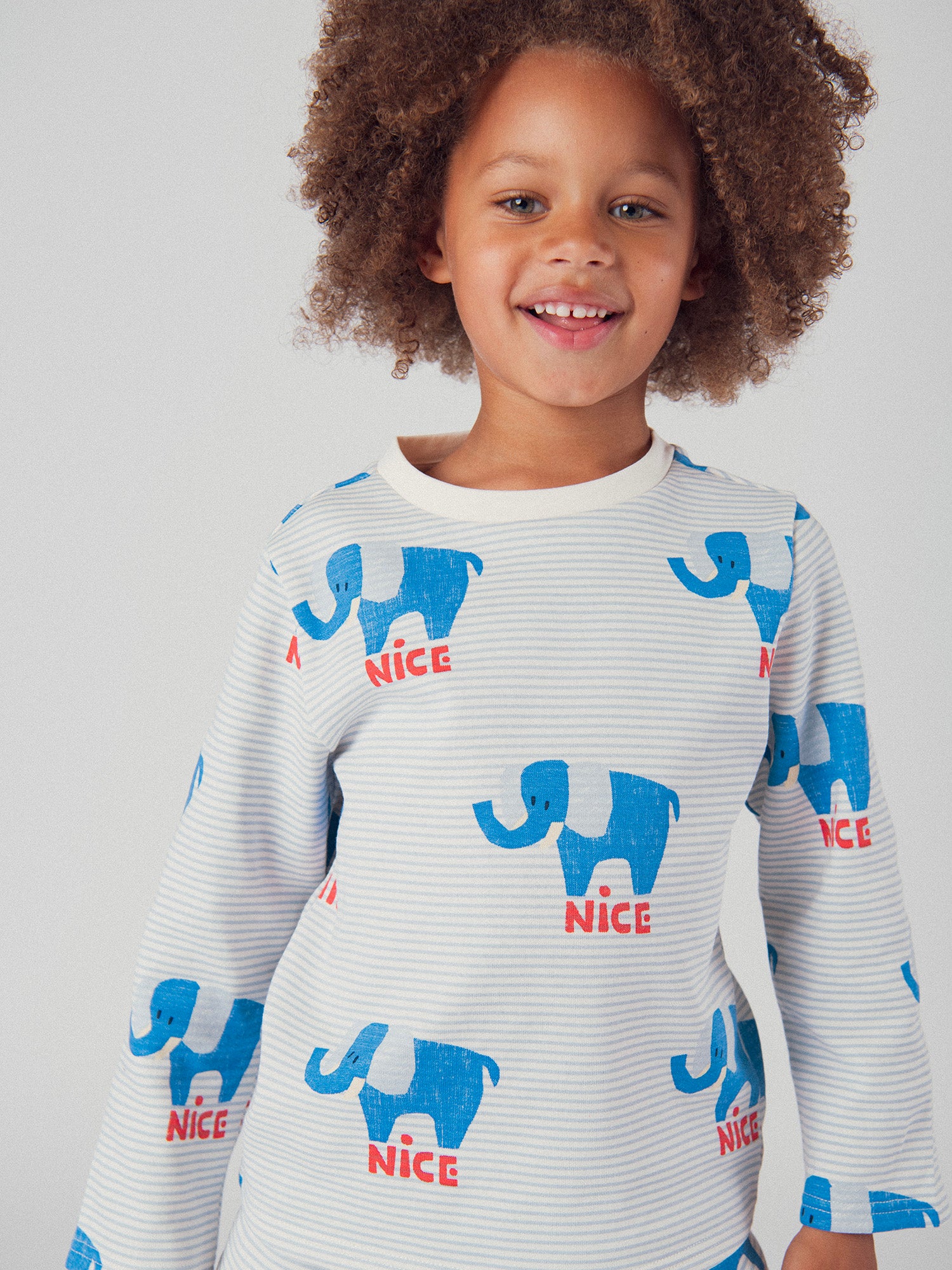 2-teiliges gestreiftes und Elefanten-Pyjama "NICE" für Jungen