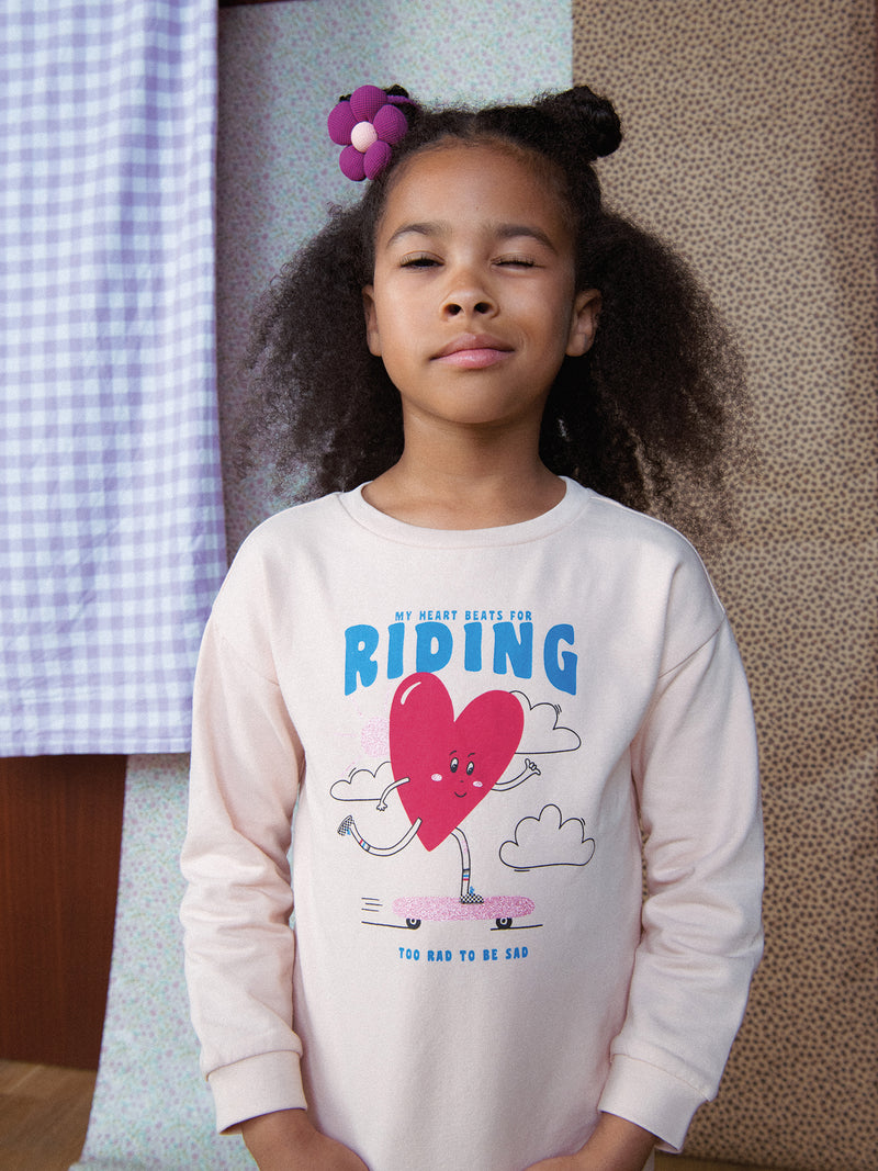 Rosa Fleece-Pyjama "My Heart Beats for Riding" für Mädchen