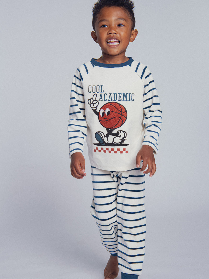2-teiliges phosphoreszierendes Velours-Pyjama "Cool Academic" für Jungen