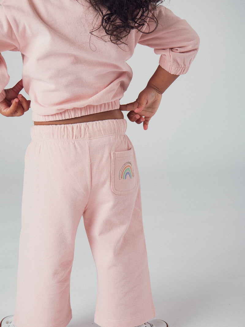 Rosa Sweat- und Hosen-Set "RAINBOW" für Mädchen