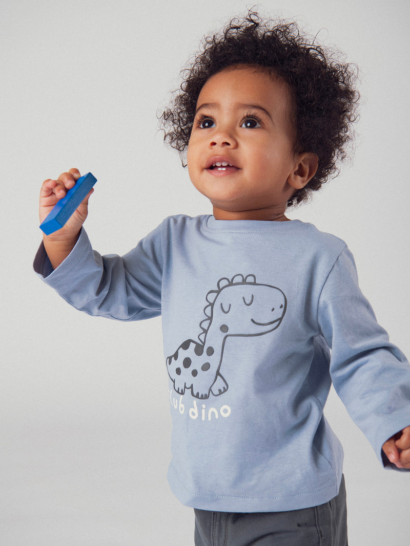 Blaues „Club Dino“ T-Shirt für Babyjungen