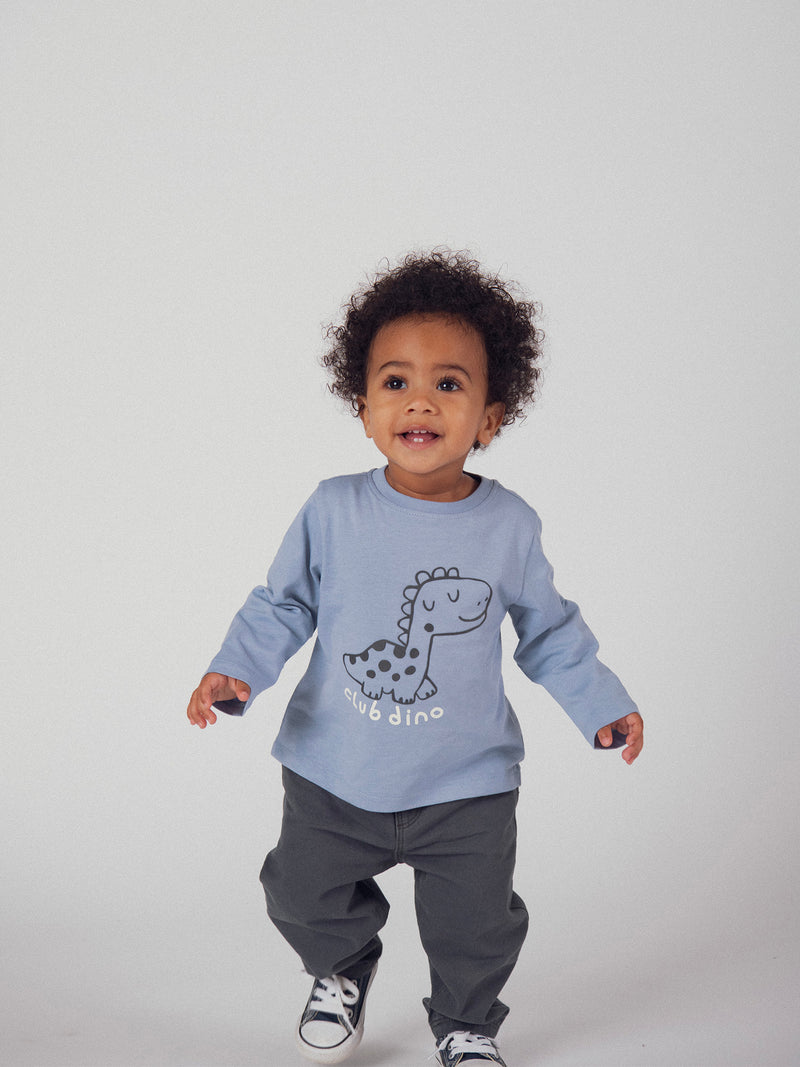 Blaues „Club Dino“ T-Shirt für Babyjungen