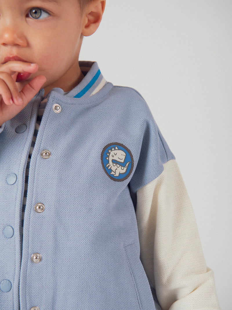 Zweifarbiger Teddy-Style Cardigan für Jungen
