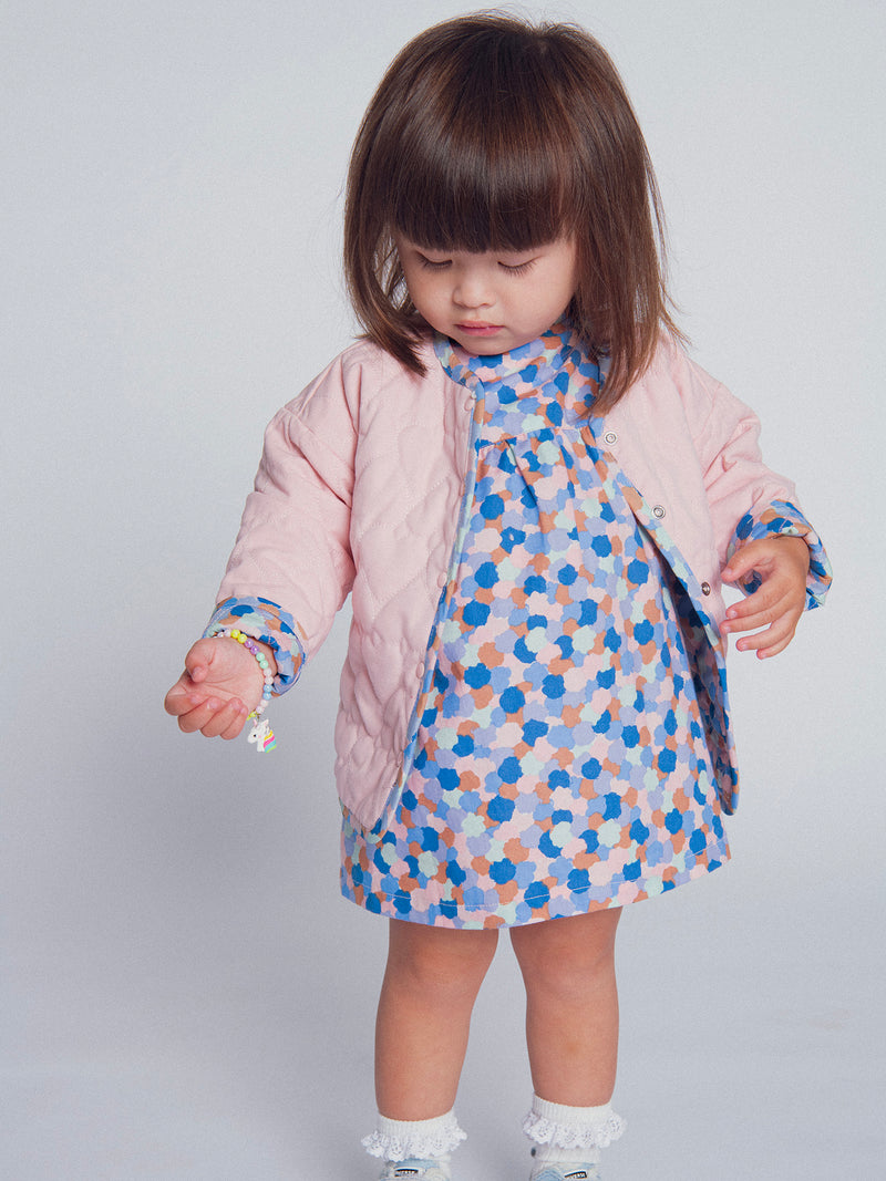 Reversible rosa gequilteter Babyjacke mit Herzen für Mädchen
