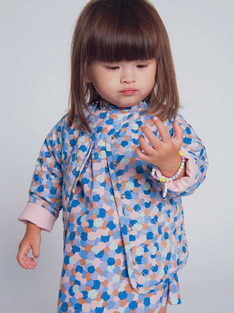Reversible rosa gequilteter Babyjacke mit Herzen für Mädchen