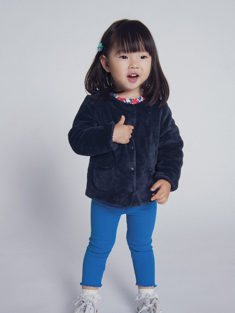 Umkehrbarer marineblauer Cardigan "ARTY SCHOOL" für Mädchen
