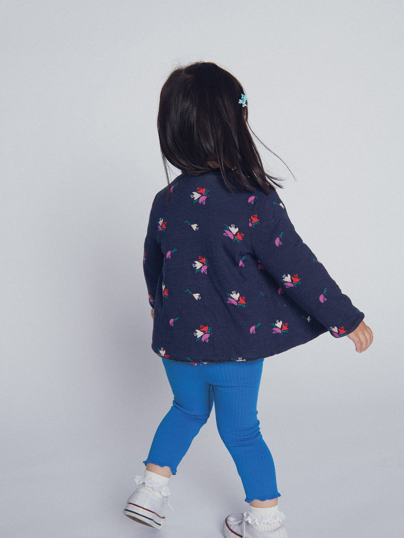 Umkehrbarer marineblauer Cardigan "ARTY SCHOOL" für Mädchen