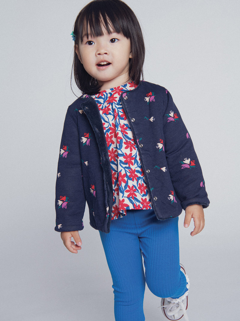 Umkehrbarer marineblauer Cardigan "ARTY SCHOOL" für Mädchen