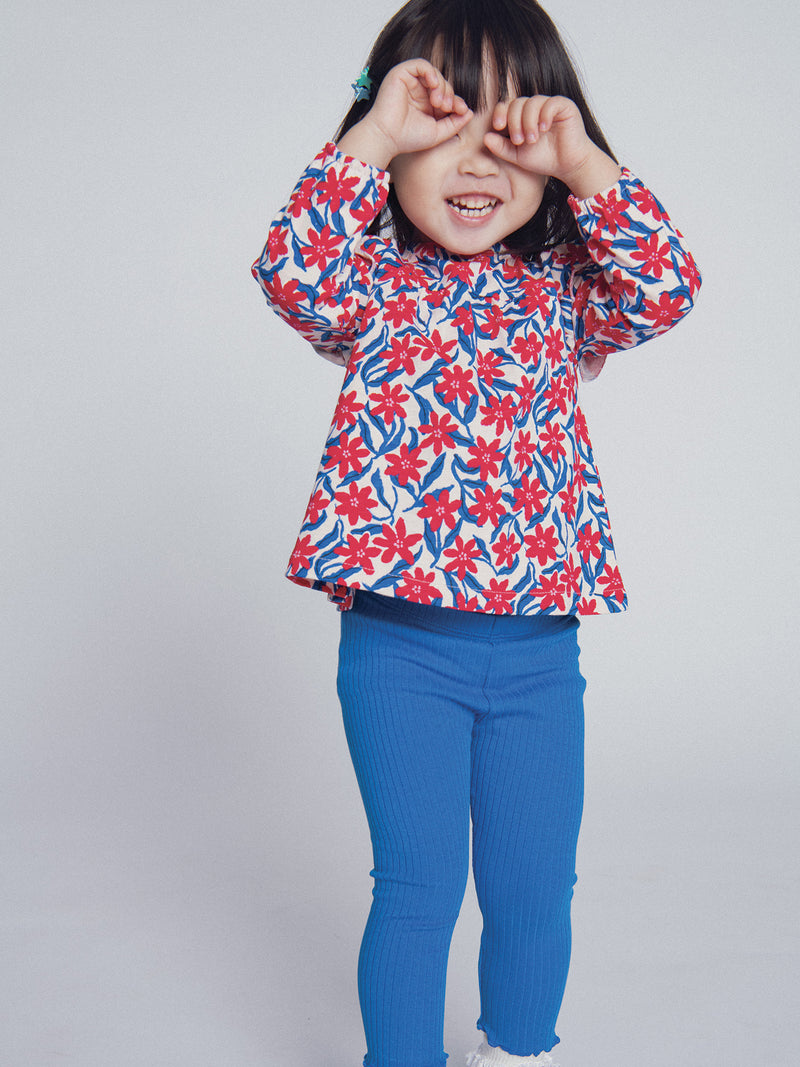 Blumenoberteil und Leggings Set für Babys Mädchen