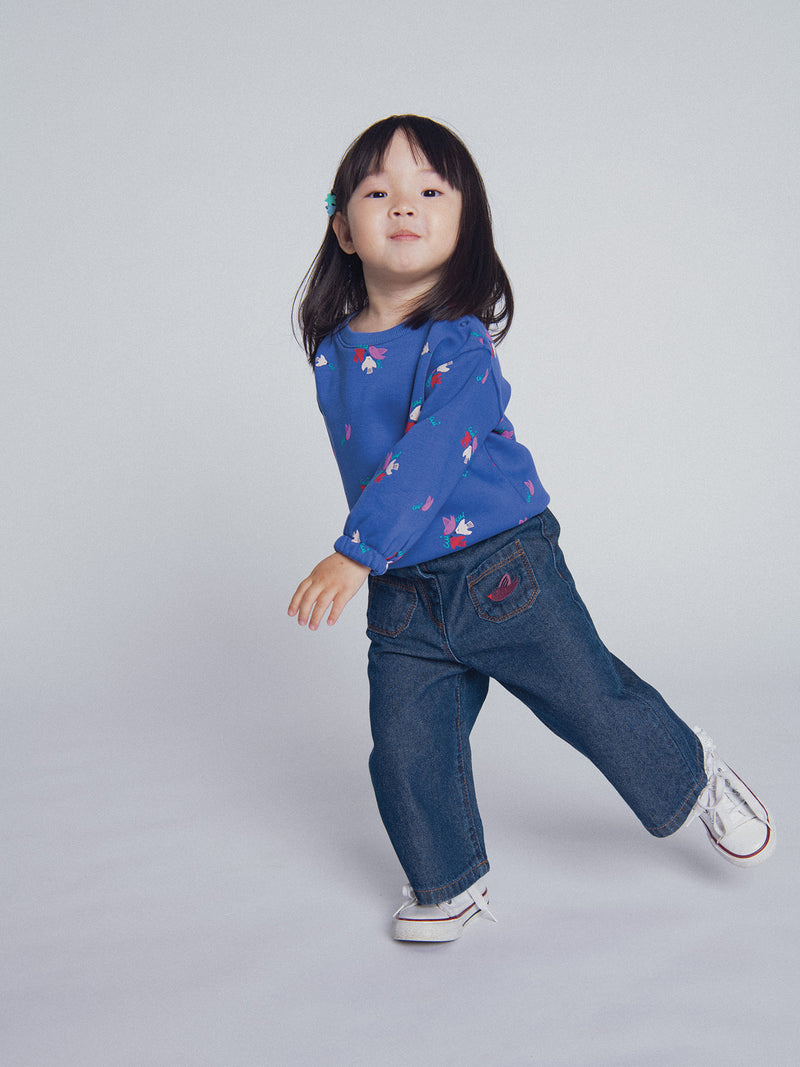 Himmelblaues Sweatshirt "ARTY SCHOOL" für Mädchen