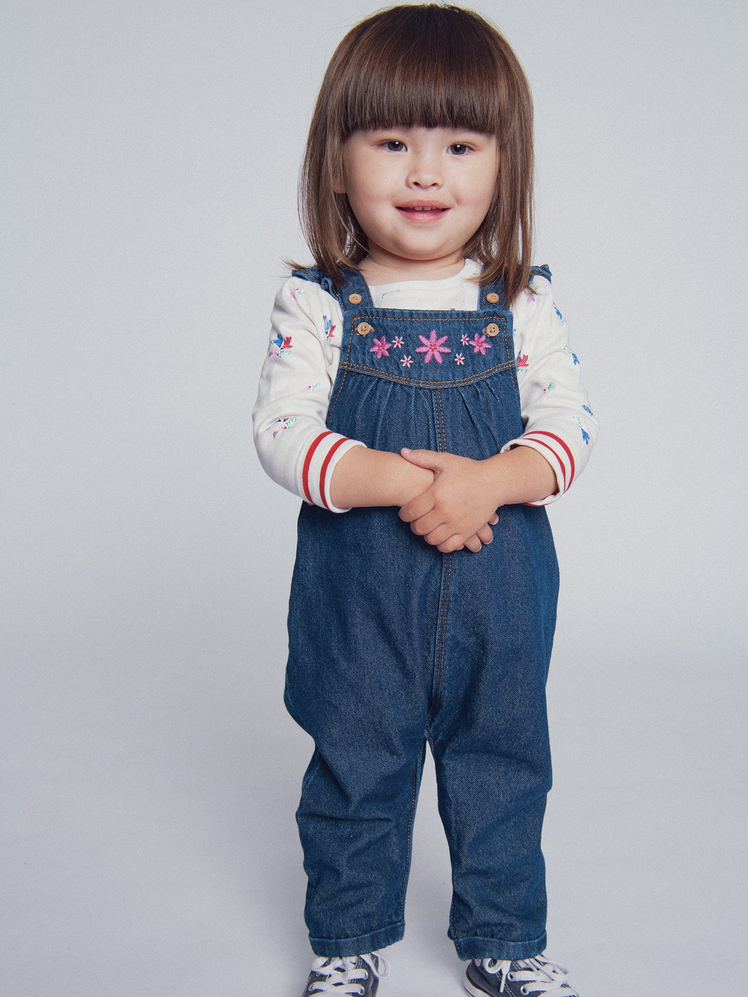 Tee-shirt réversible écru et rayé  "ARTY SCHOOL" pour bébé fille