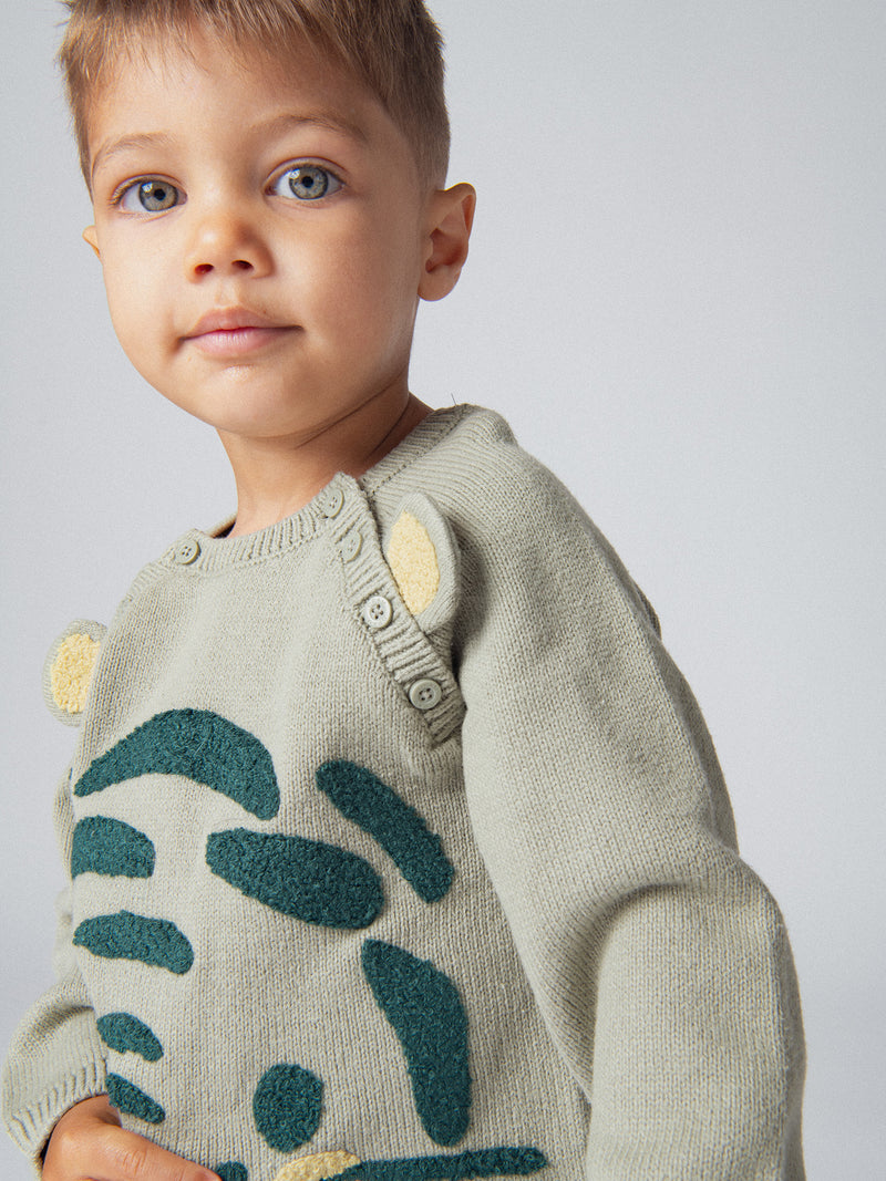 Grüner Pullover "Wild Campus" für Babyjungen