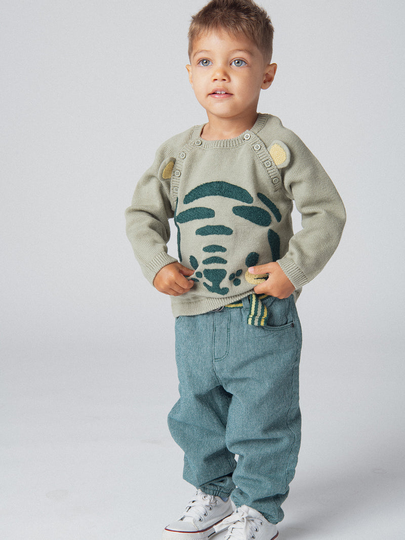 Grüner Pullover "Wild Campus" für Babyjungen