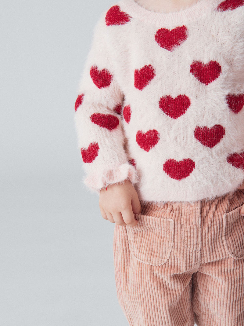 Rosa Sweater mit Herzmotiv für Mädchen