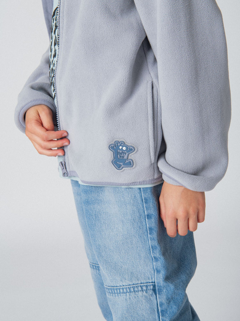 Grau-blauer Fleece-Westen für Jungen
