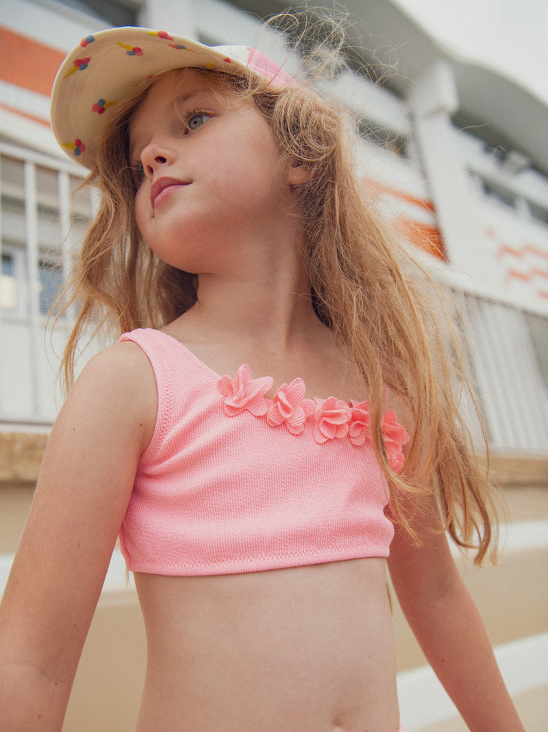 Zweiteiliges rosa Schwimmoutfit für Mädchen