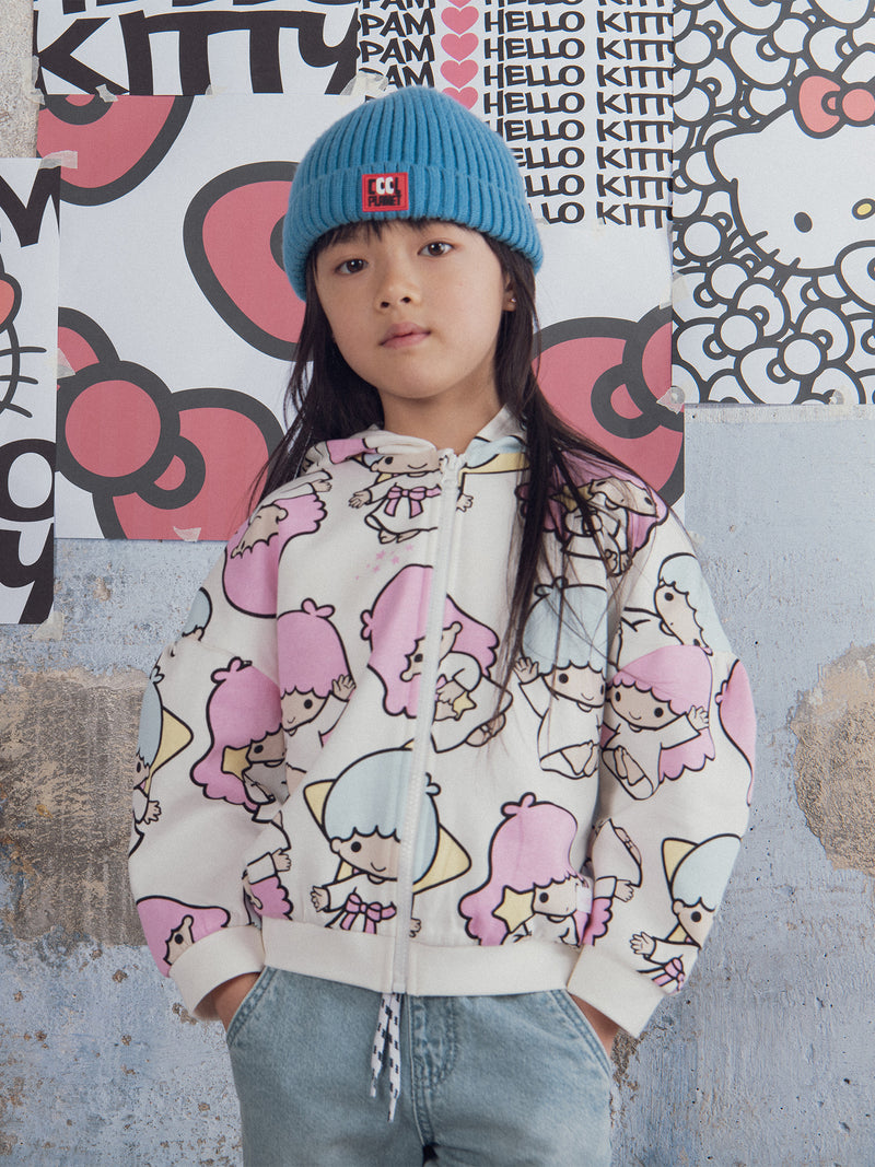 Weißes Sweatshirt mit Little Twin Stars Druck