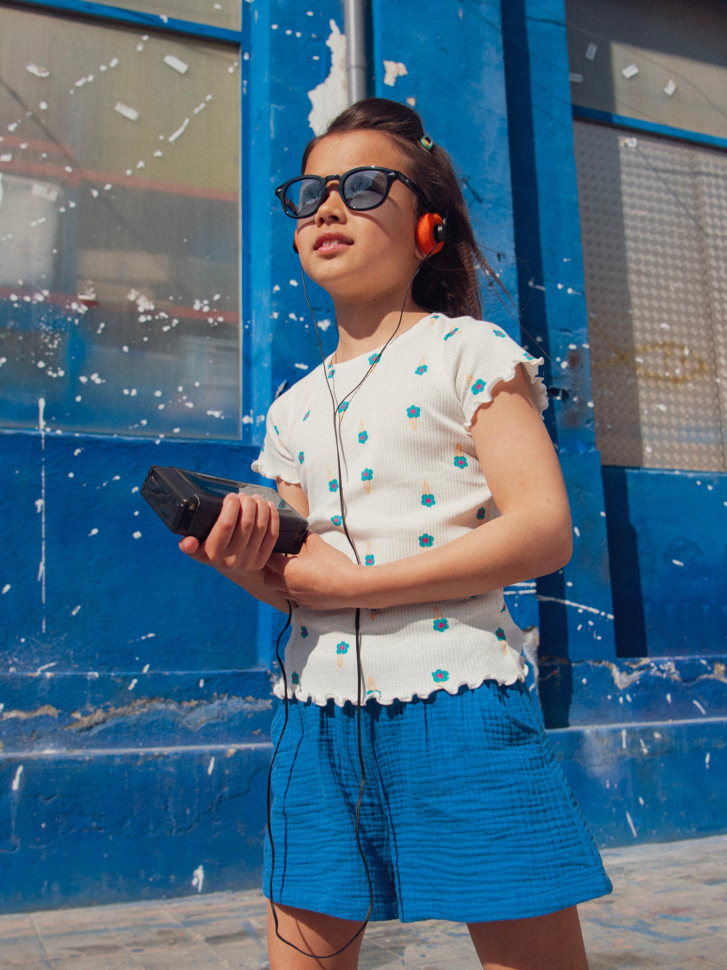 Dunkelblaue Shorts mit Taschen für Mädchen