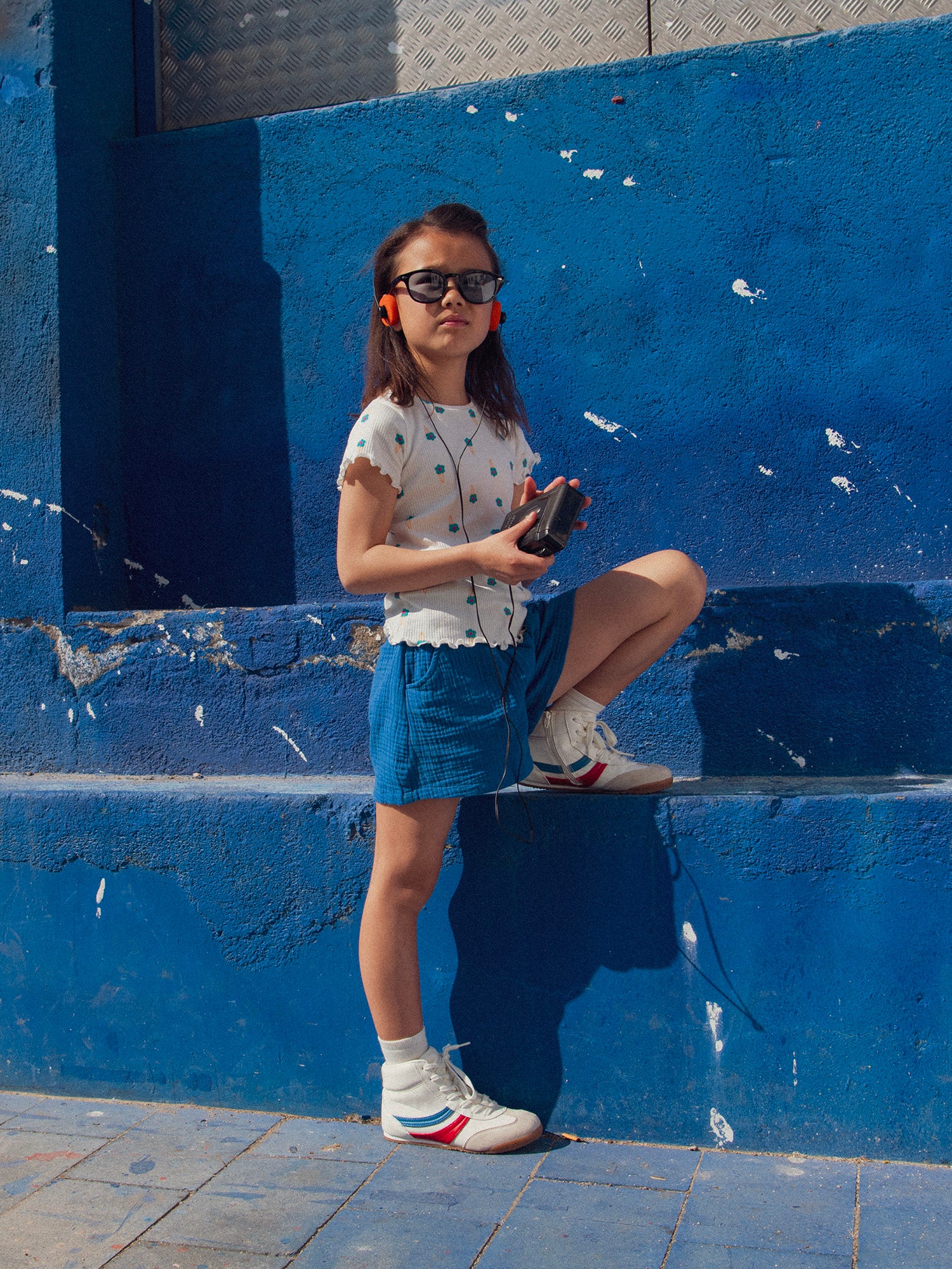 Dunkelblaue Shorts mit Taschen für Mädchen