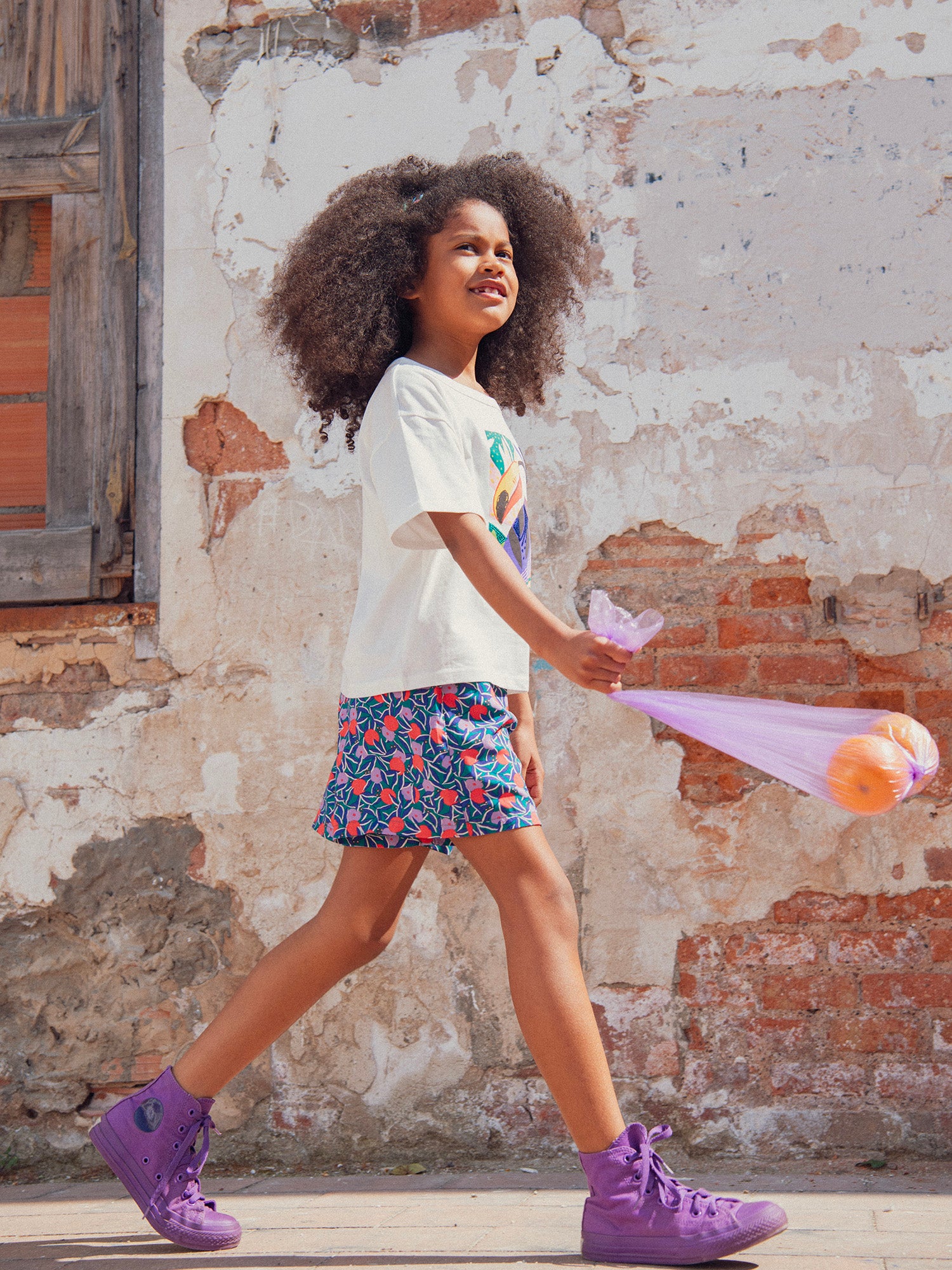 Kurze Hose mit Blumenmuster für Mädchen