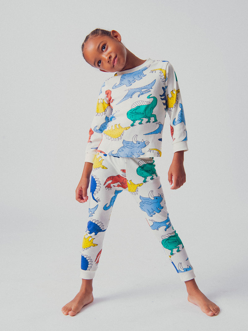 Pyjama écru imprimé all-over dinosaure pour garçon