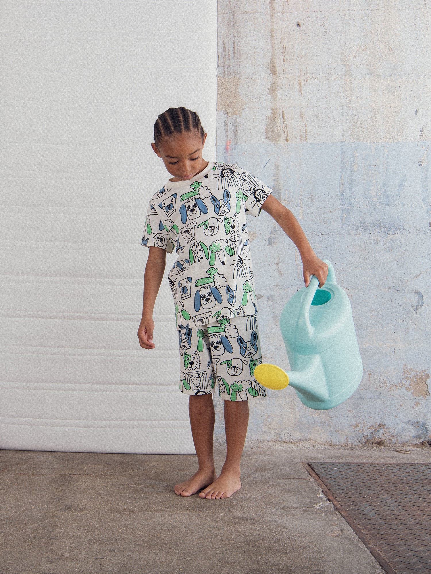 Pyjama court imprimé "Portraits de Chiens" pour enfant garçon