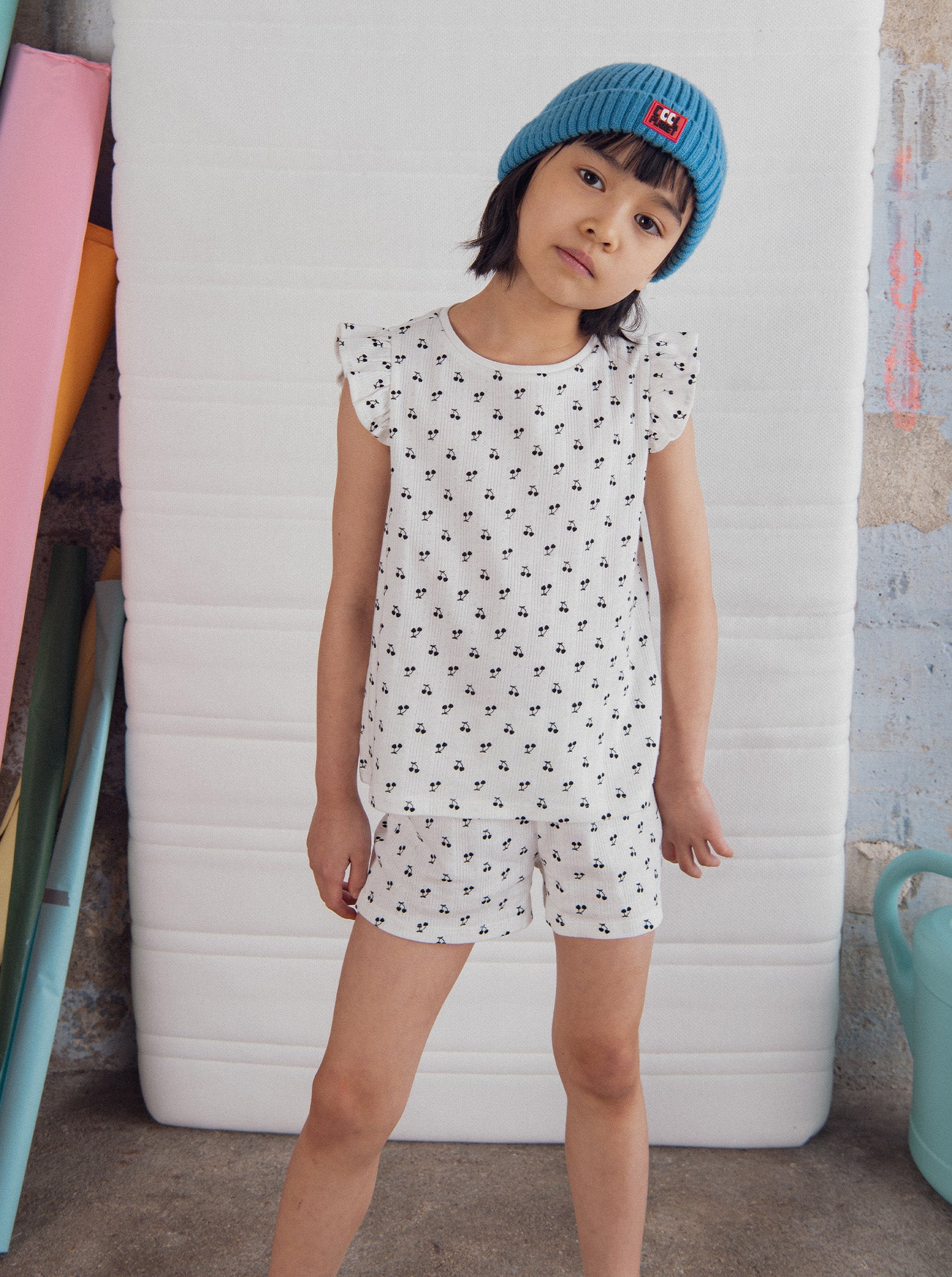 Pyjama court  imprimé "CERISE" pour enfant fille