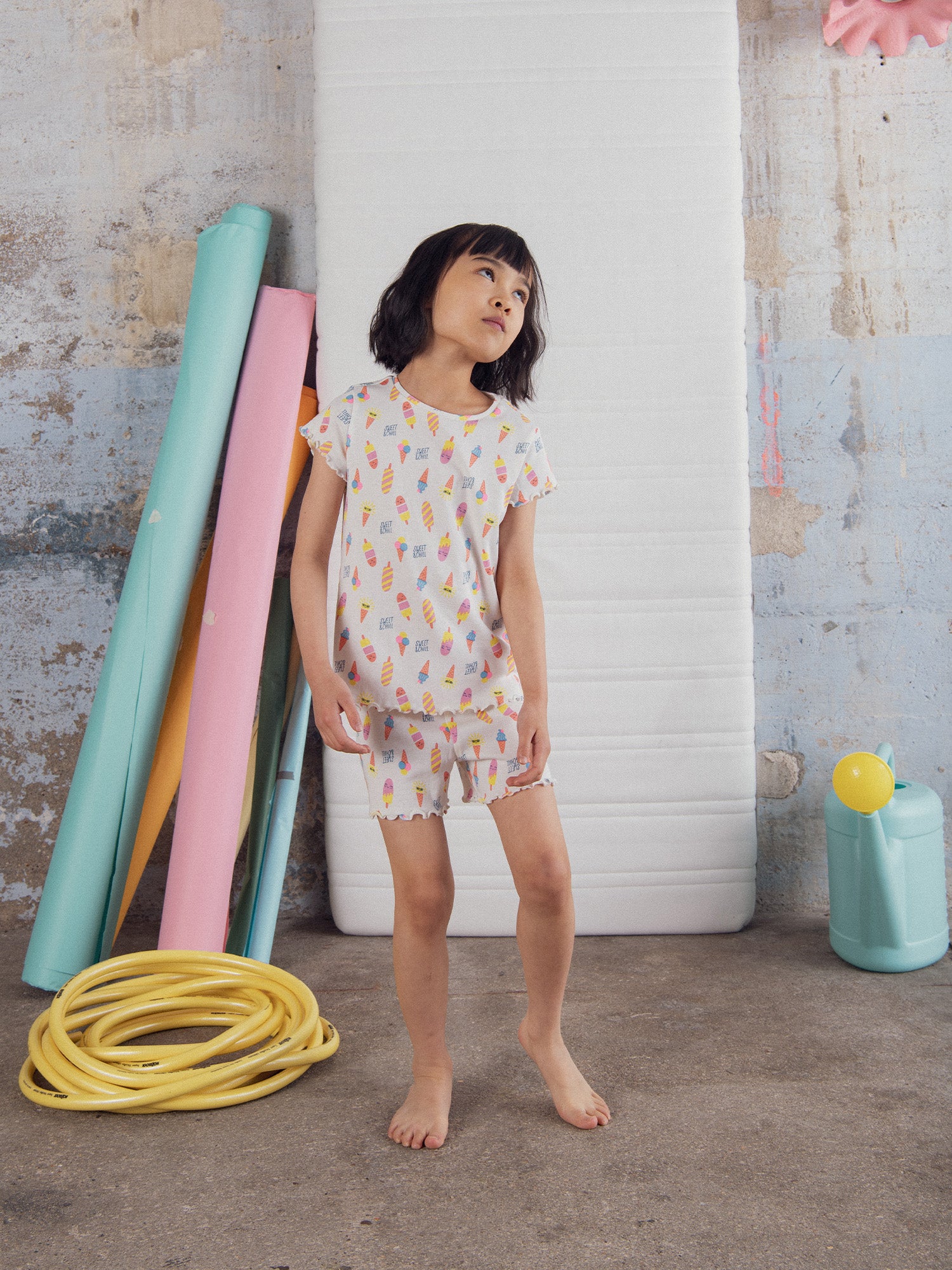 Kurzes Pyjama "SWEET & CHILL" für Mädchen