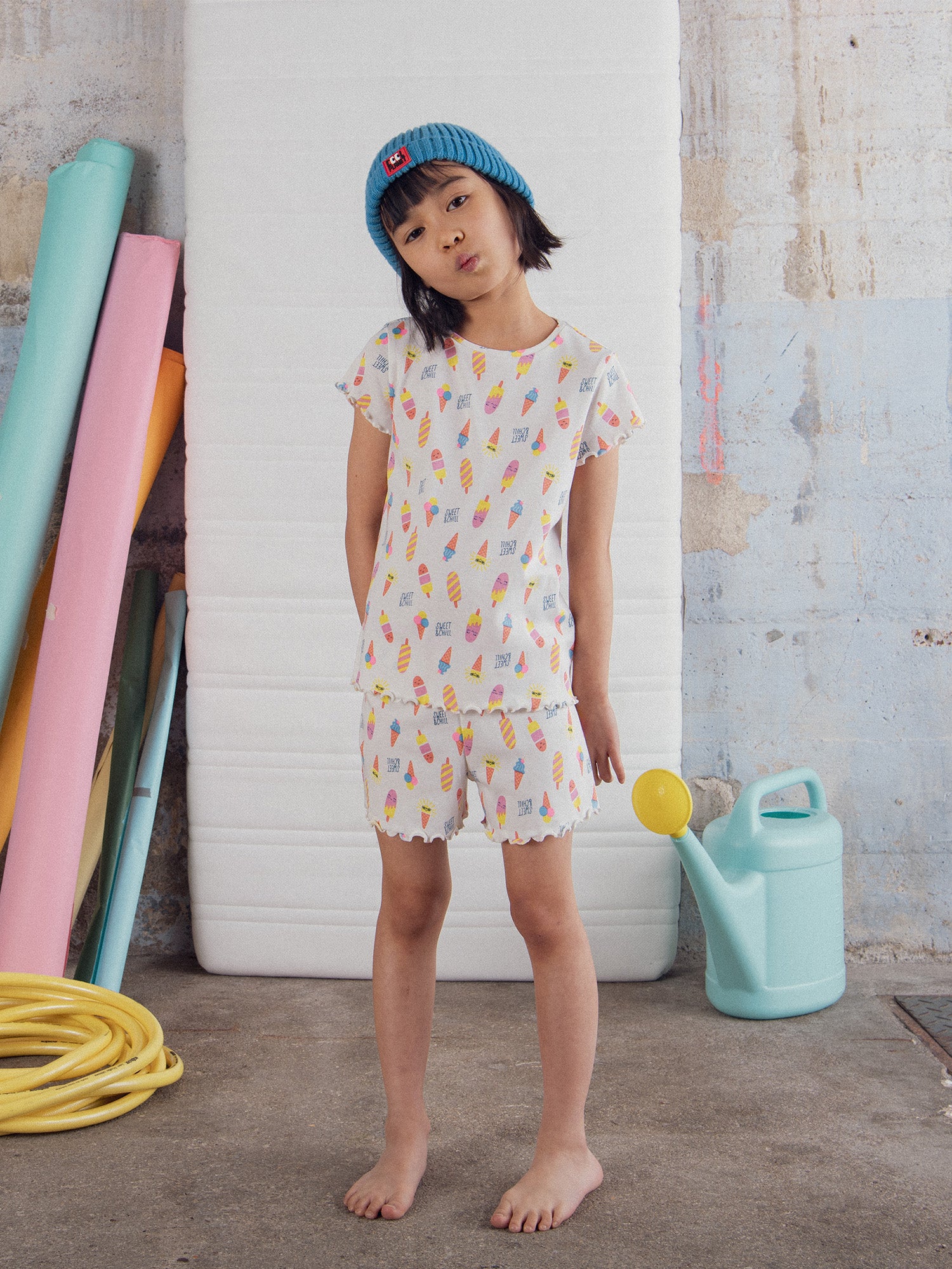 Kurzes Pyjama "SWEET & CHILL" für Mädchen