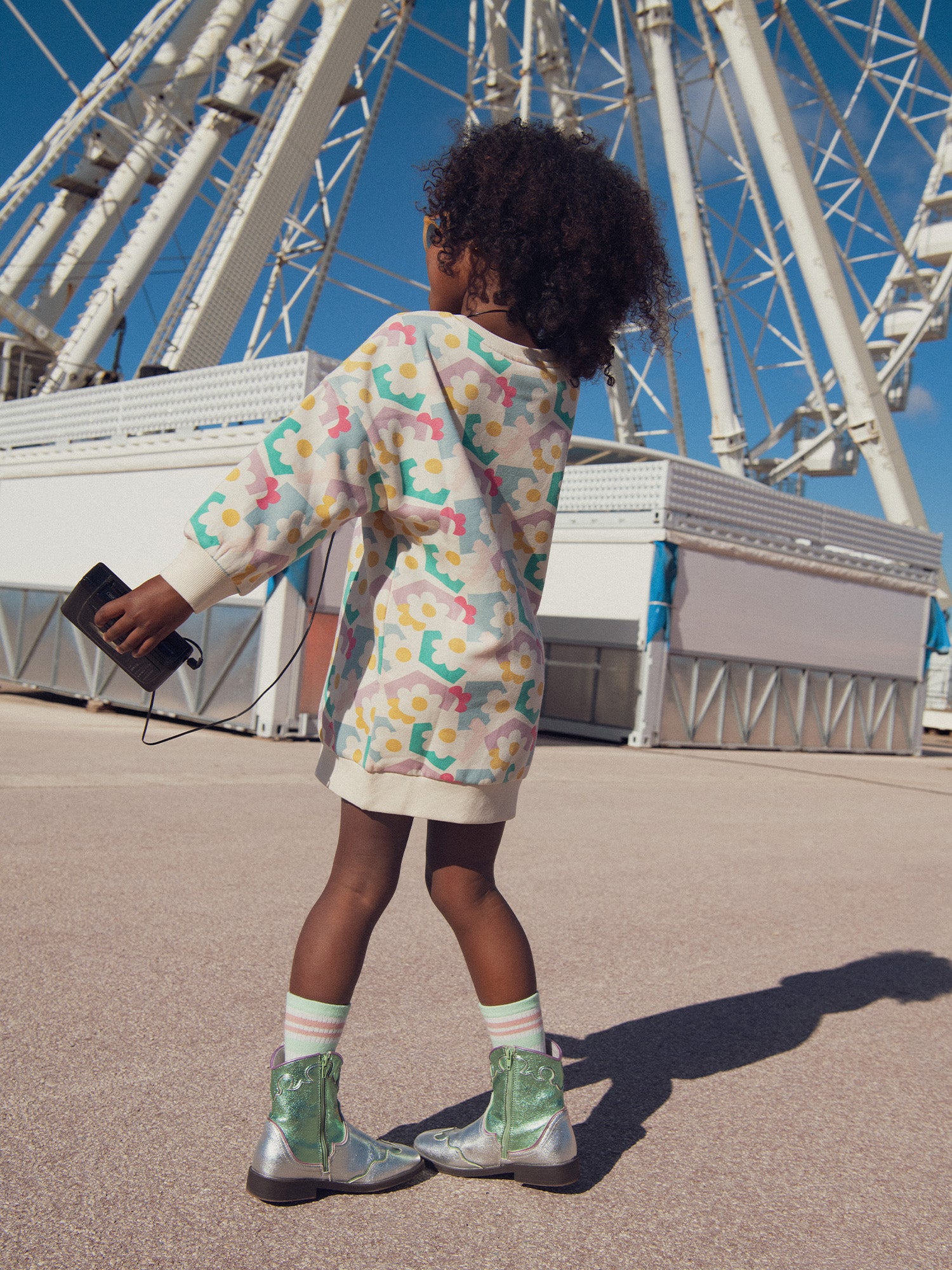 Druckkleid aus Fleece für Mädchen