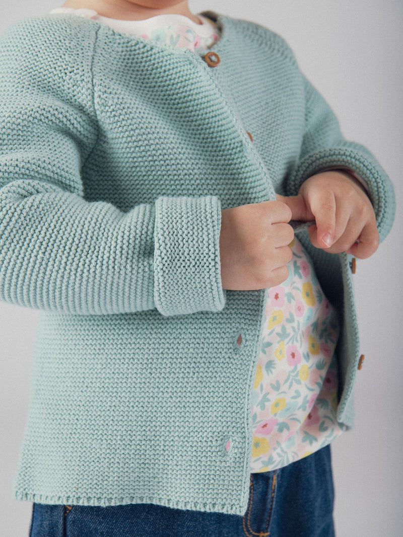 Pullover aus blauem pudrigem Strick für Mädchen