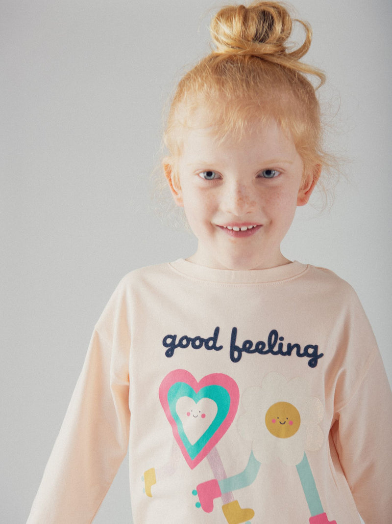 Langärmliges Good Feeling T-Shirt für Mädchen