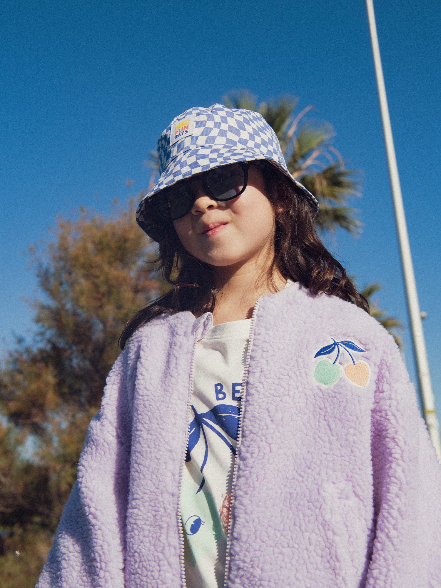 Veste réversible violette pour fille