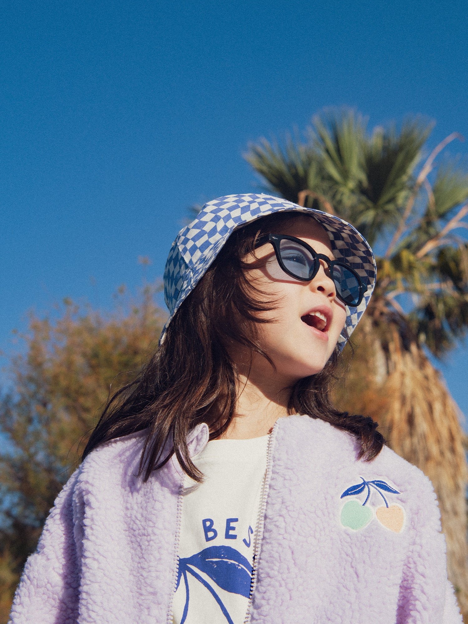 Reversible lila Jacke für Mädchen