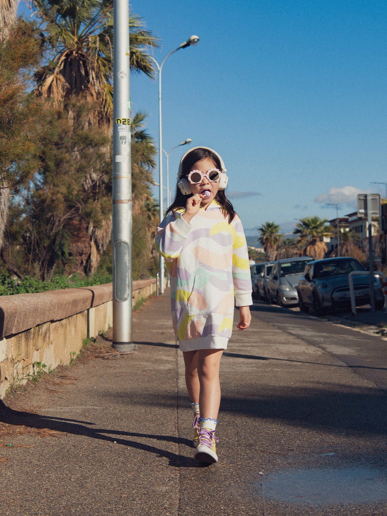 Robe sweat imprimé coloré pour fille