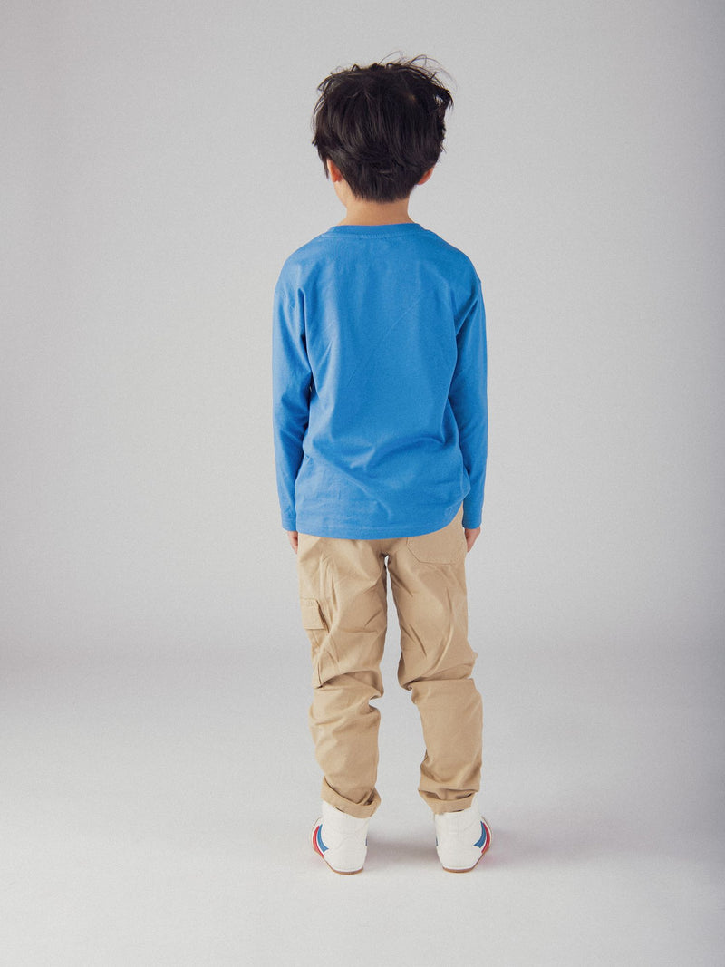 Blaues Langarmshirt mit Animation für Jungen