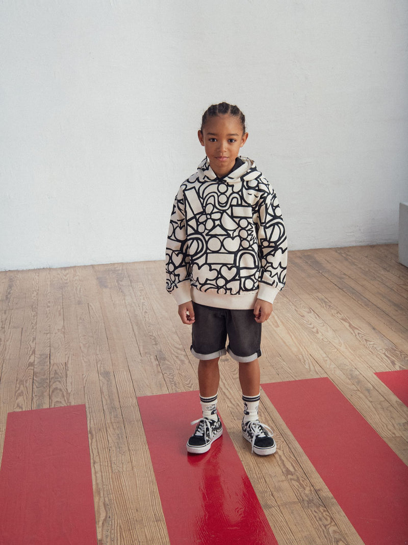 Beige Sweatshirt mit grafischem Druck für Jungen