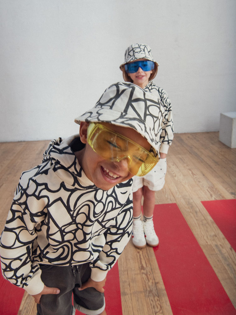 Unisex Schwarz-Weiß Bedruckter Hut
