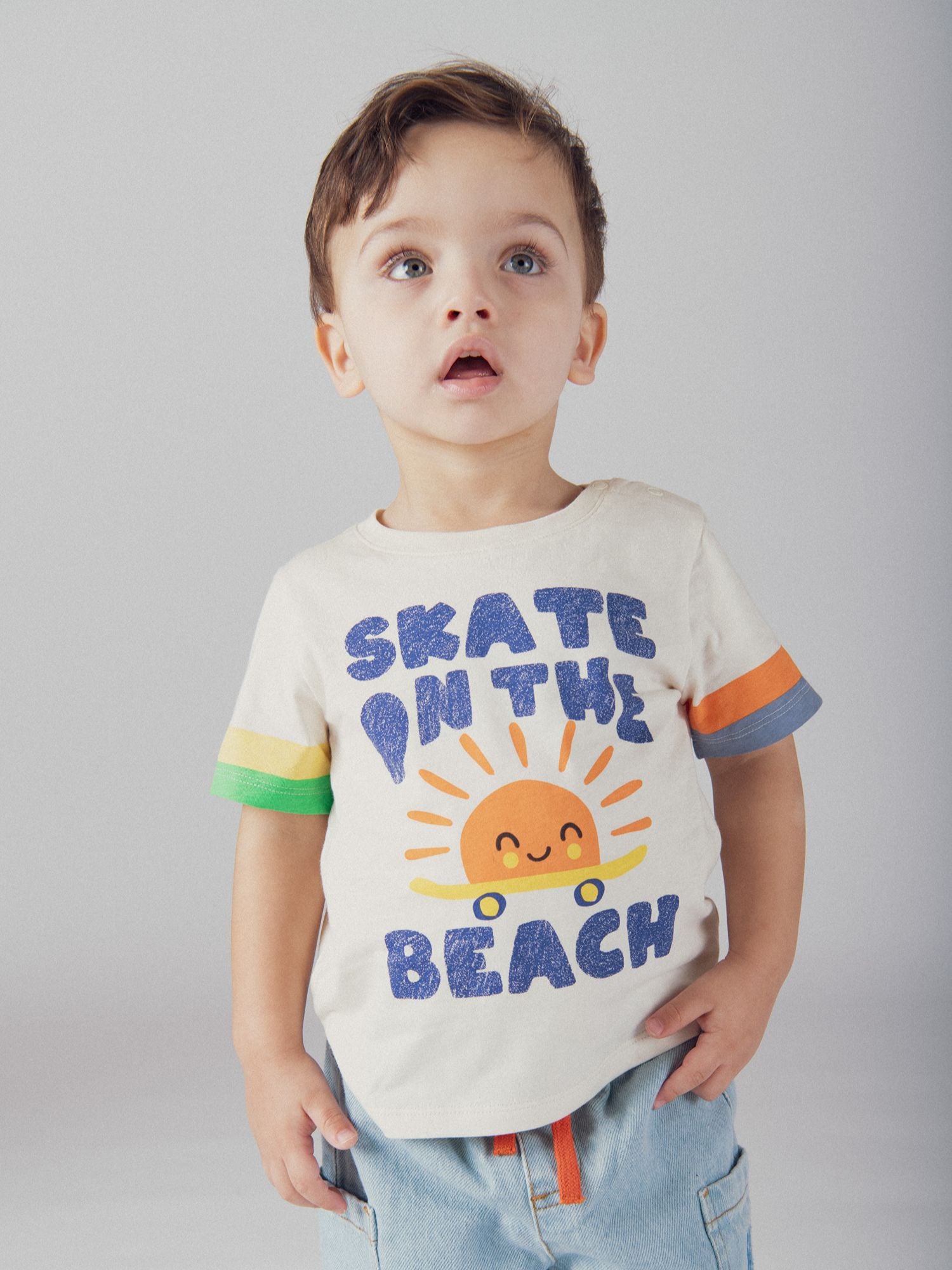 T-shirt à manches courtes "Skate on the Beach" pour bébé garçon