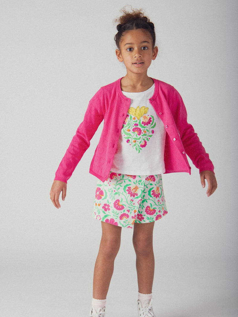 Weiße Shorts mit Blumenmuster für Mädchen